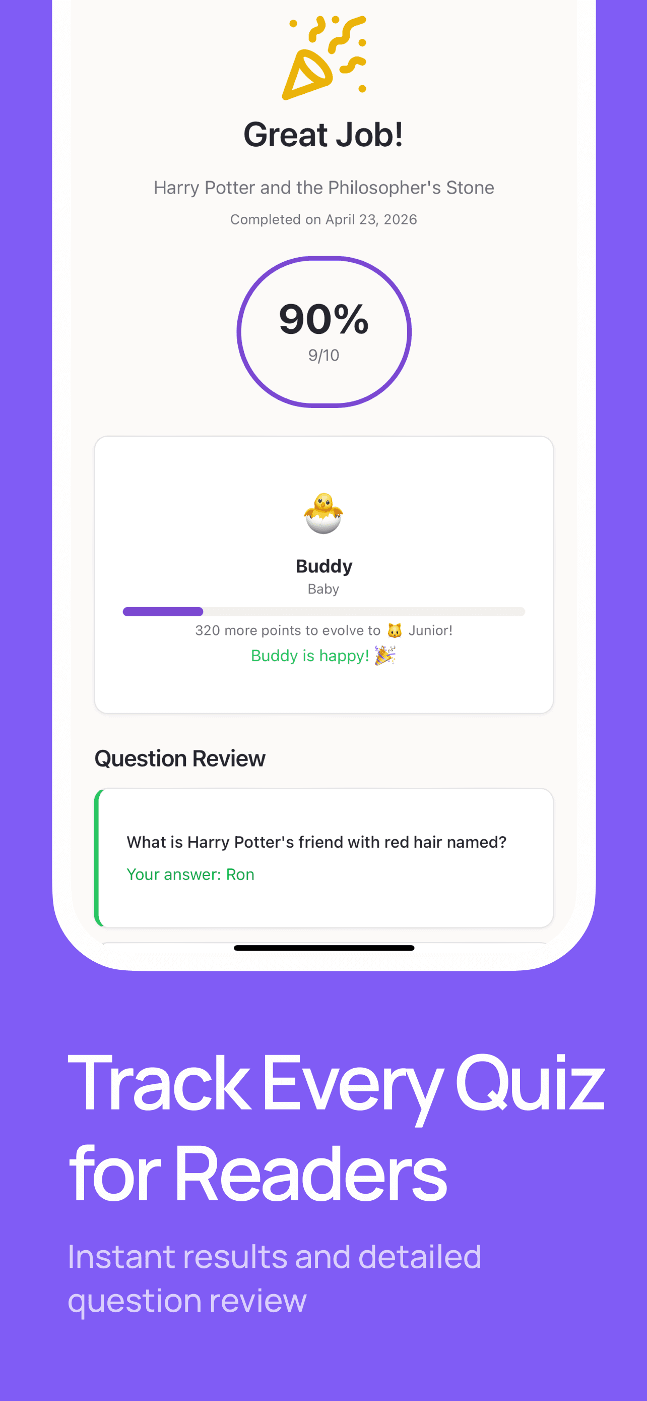 “Track Every Quiz for Readers”
